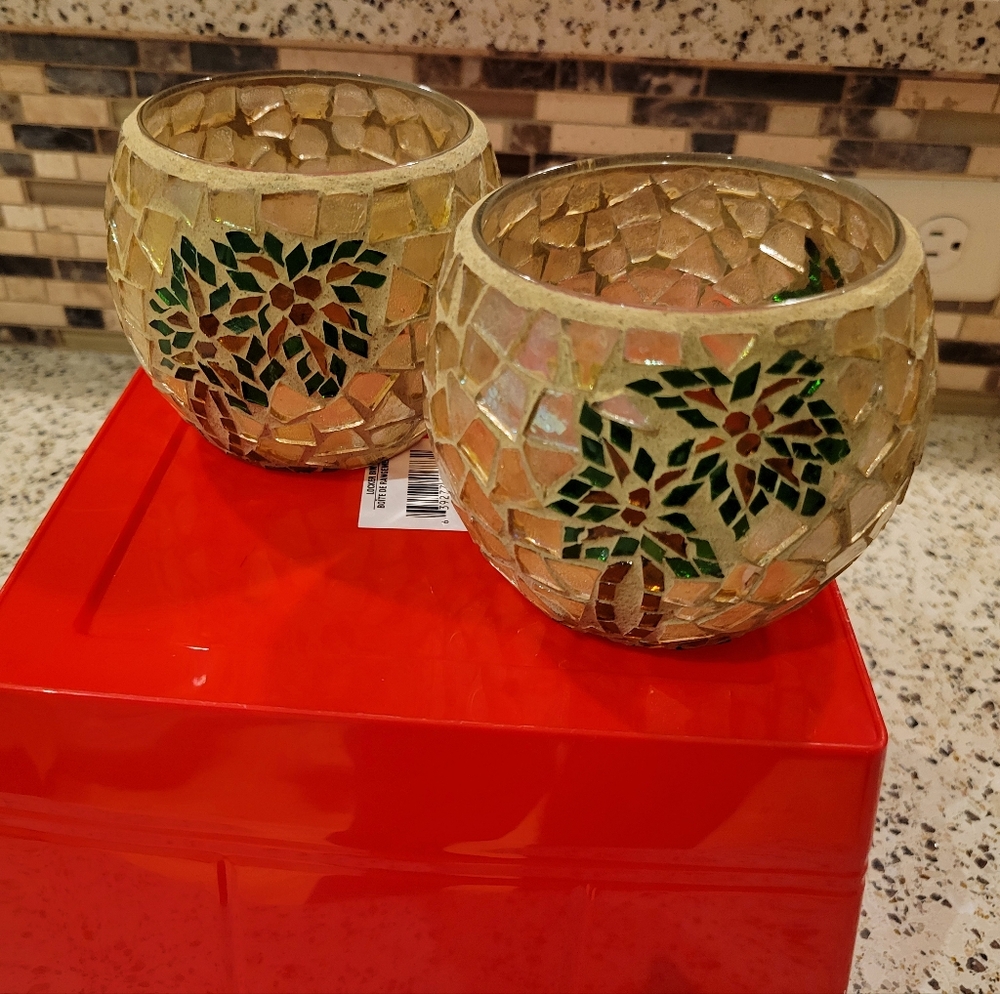 Set of Mosaic Candle Holders